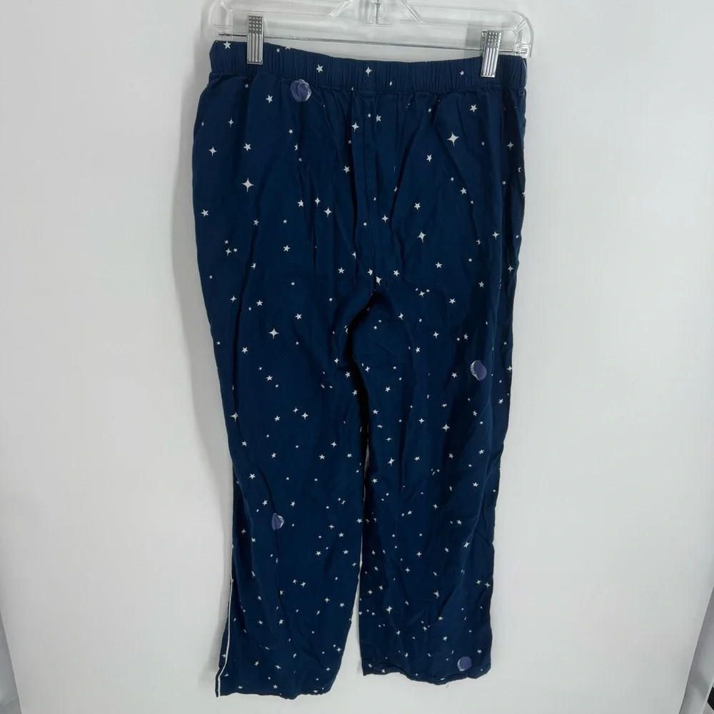 VICTORIA'S SECRET Star Moon PAJAMAS Size Medium Blue COTTON Flannel 2-piece - Picture 6 of 7